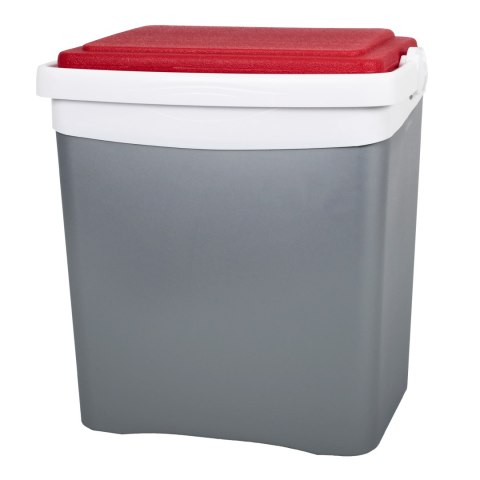 Lodówka turystyczna 25L KAMAI TROPIC na wkłady mrożące, szara z czerwoną pokrywą i białą rączką Lodówka turystyczna 25L KAMAI TROPIC na wkłady mrożące, szara z czerwoną pokrywą i białą rączką