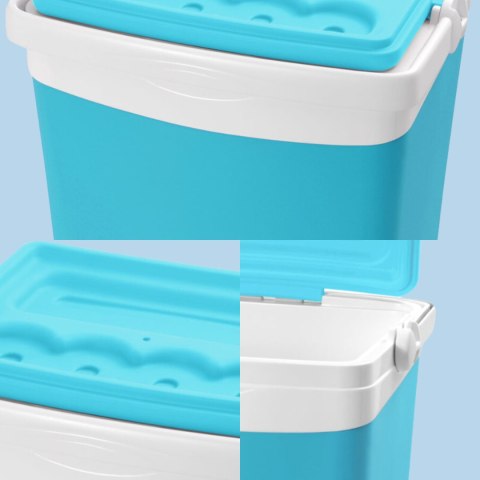 Lodówka turystyczna 25L KAMAI TROPIC na wkłady mrożące, turkusowa z białą rączką Lodówka turystyczna 25L KAMAI TROPIC na wkłady mrożące, turkusowa z białą rączką