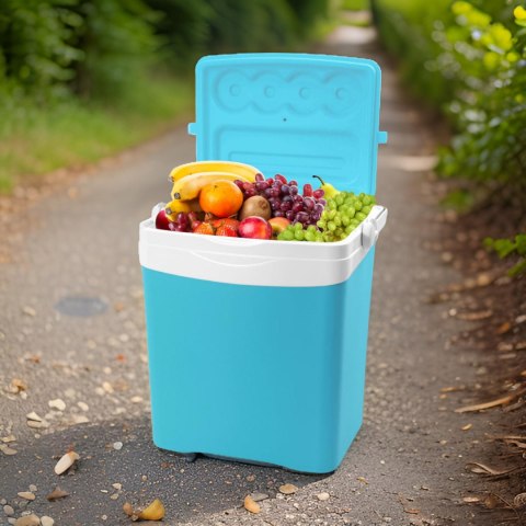 Lodówka turystyczna 25L KAMAI TROPIC na wkłady mrożące, turkusowa z białą rączką Lodówka turystyczna 25L KAMAI TROPIC na wkłady mrożące, turkusowa z białą rączką
