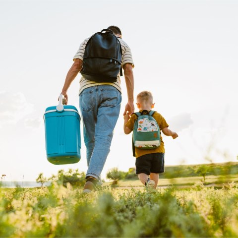 Lodówka turystyczna 42L KAMAI ICEBERG na wkłady mrożące, turkusowa z białą rączką Lodówka turystyczna 42L KAMAI ICEBERG na wkłady mrożące, turkusowa z białą rączką