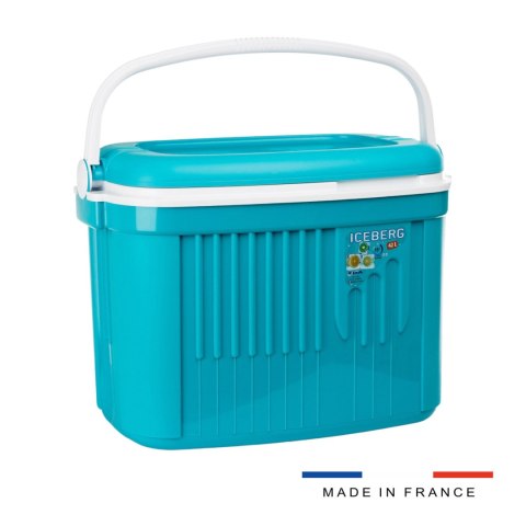 Lodówka turystyczna 42L KAMAI ICEBERG na wkłady mrożące, turkusowa z białą rączką Lodówka turystyczna 42L KAMAI ICEBERG na wkłady mrożące, turkusowa z białą rączką