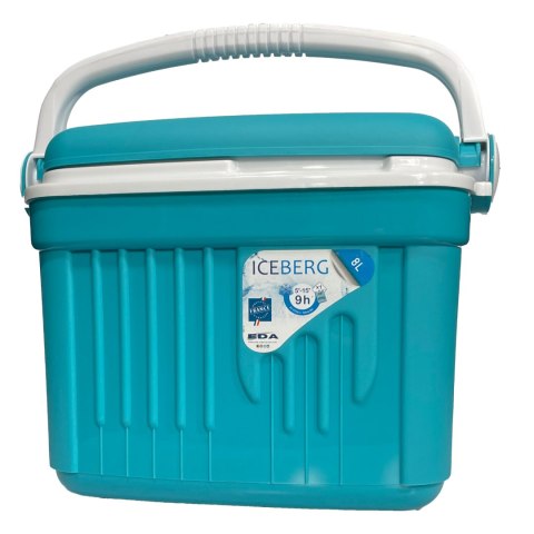 Lodówka turystyczna 8L KAMAI ICEBERG na wkłady mrożące, turkusowa z białą rączką Lodówka turystyczna 8L KAMAI ICEBERG na wkłady mrożące, turkusowa z białą rączką